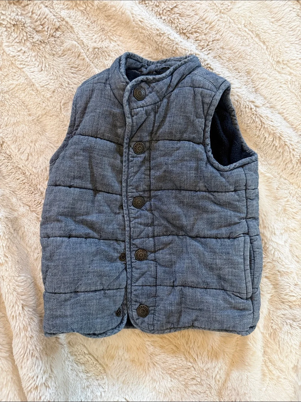 Old Navy Quilted Puffer Vest in Heather Blue